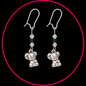 Teddy Bear Dangle Earrings