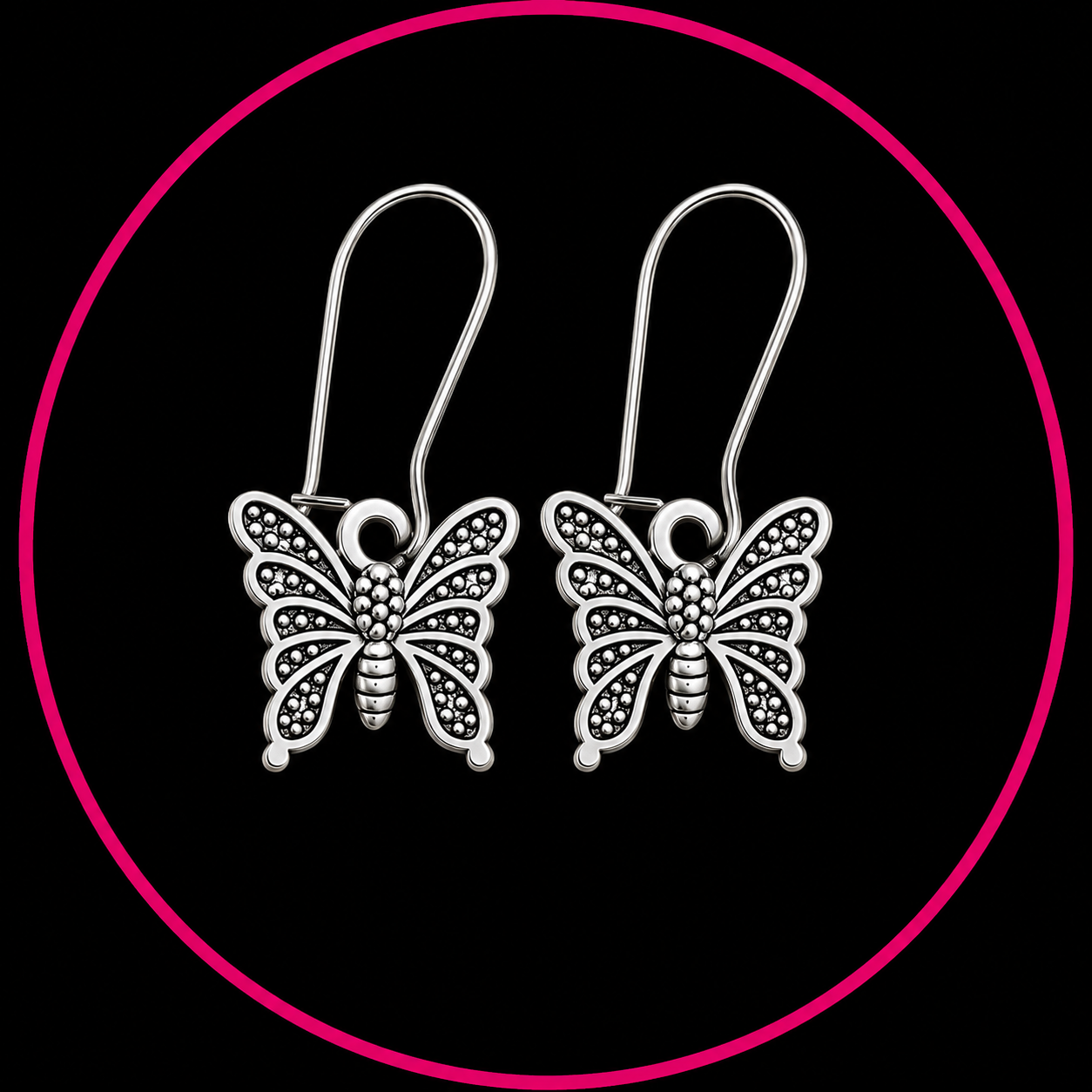 Filigree Butterfly Dangle Earrings