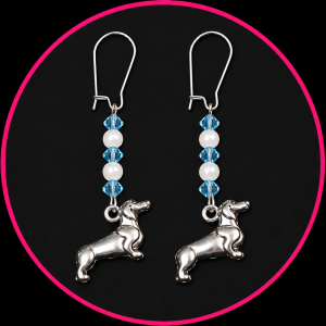 Dachshund Charm Dangle Earrings
