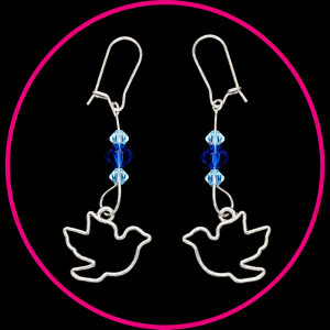 Delicate Dove Dangle Earrings
