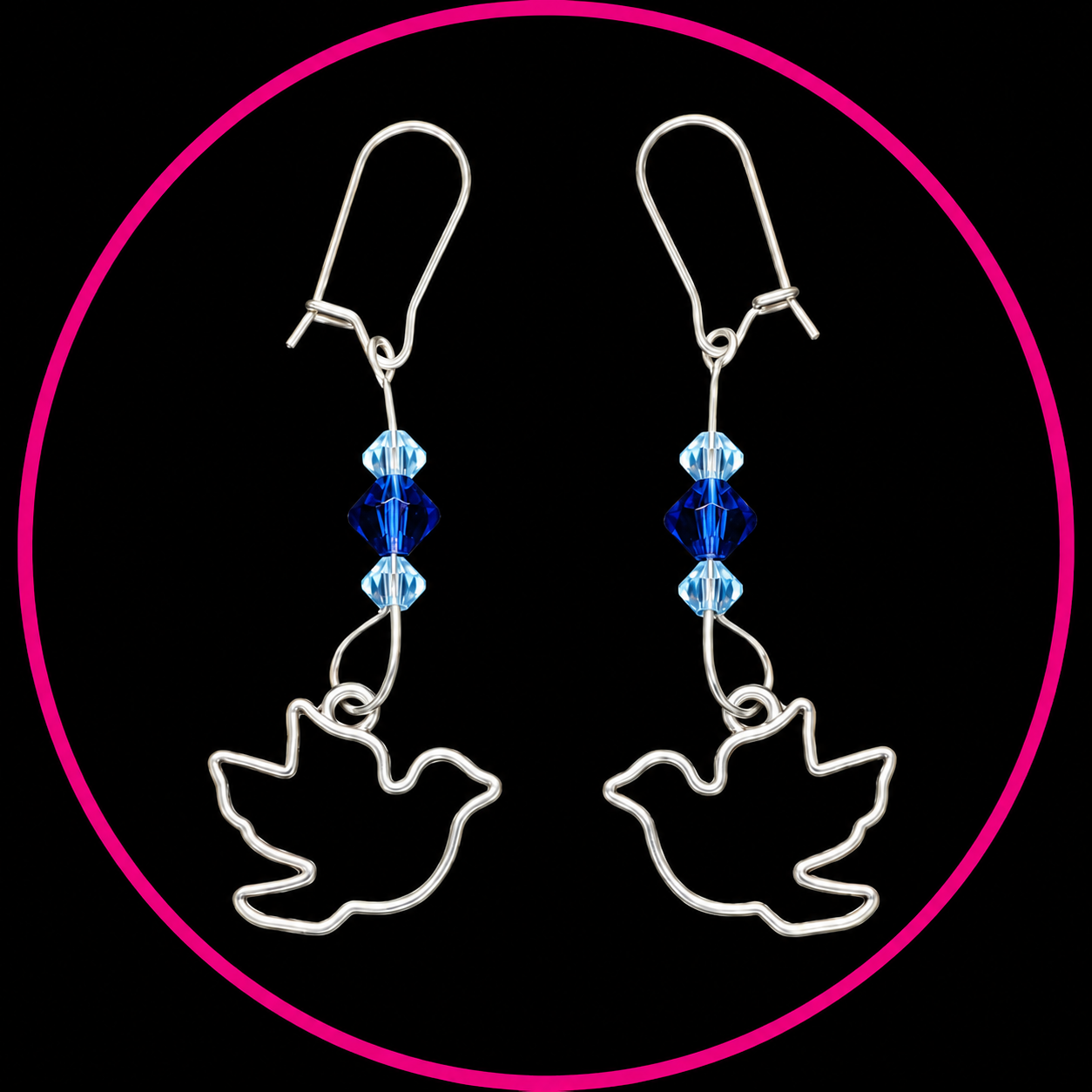 Delicate Dove Dangle Earrings