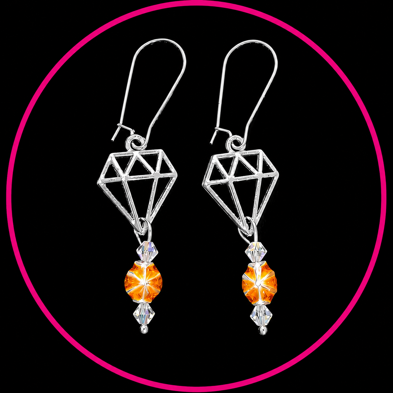 Sparkling Diamond Charm Earrings