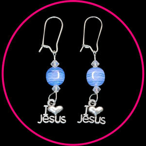 "I Love Jesus" Dangle Earrings
