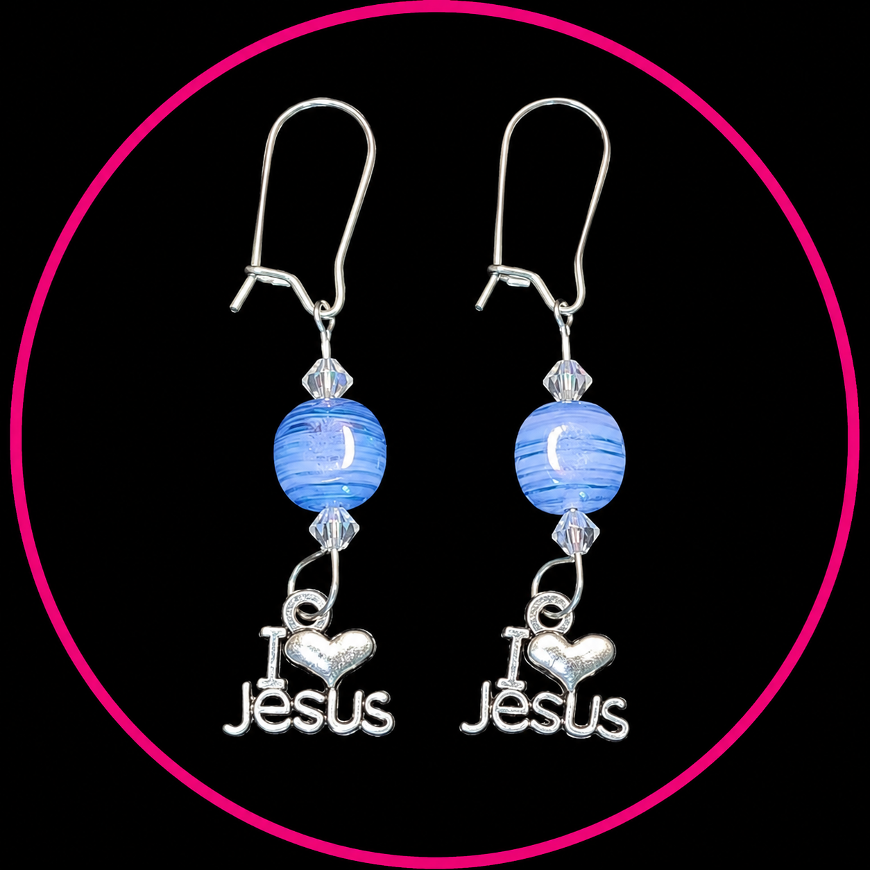 "I Love Jesus" Dangle Earrings