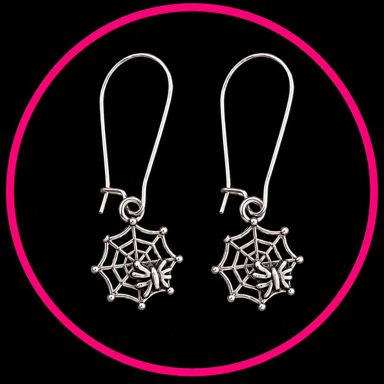 Spider Web Dangle Earrings