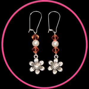 Smiling Flower Charm Earrings