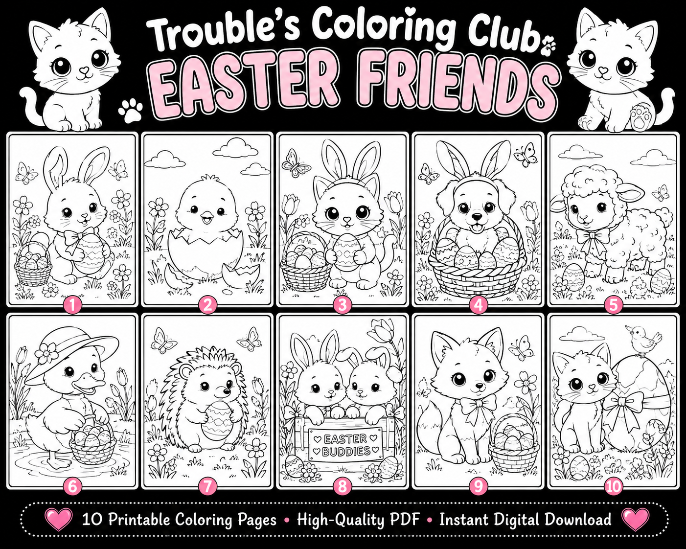 Trouble's Coloring Club: Easter Friends