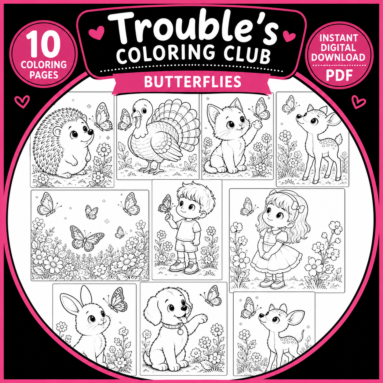 Trouble's Coloring Club: Butterflies